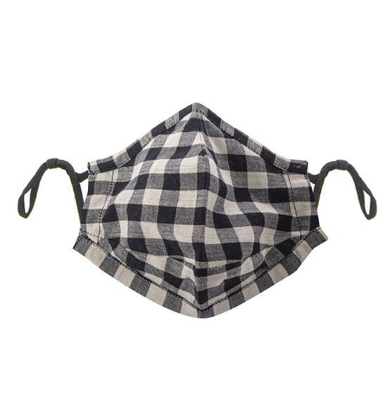 Black and White Buffalo Check Mask