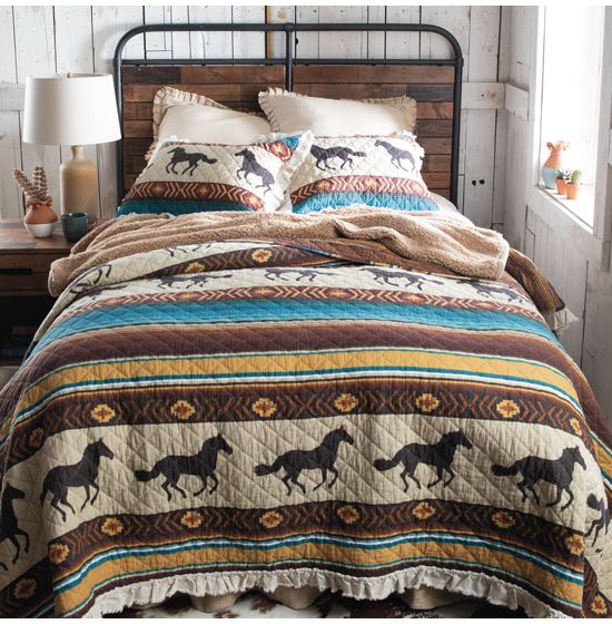 Southwest Ride Ruffled Quilt Set