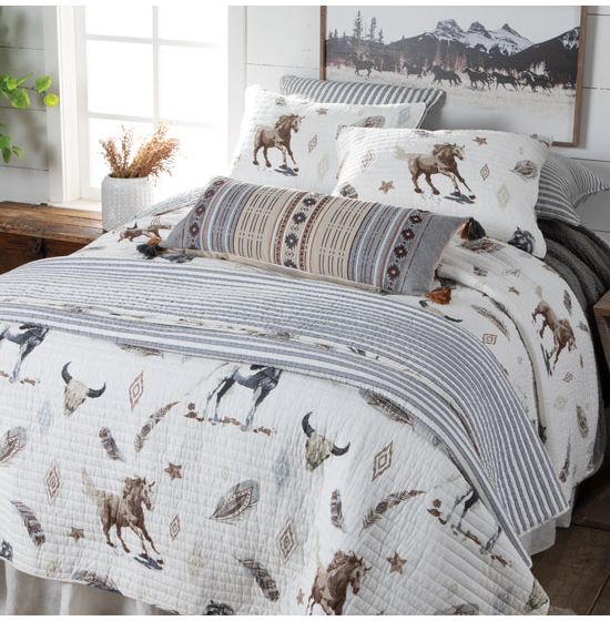 Welcome to the Classic Western Stripes Quilted Bedding Collection ...