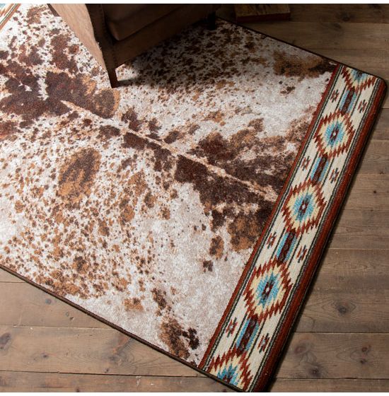 American Dakota Indian Summer Border Cowhide Rug