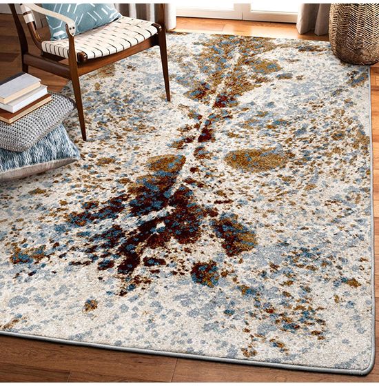 Splatter Denim Cowhide Rug