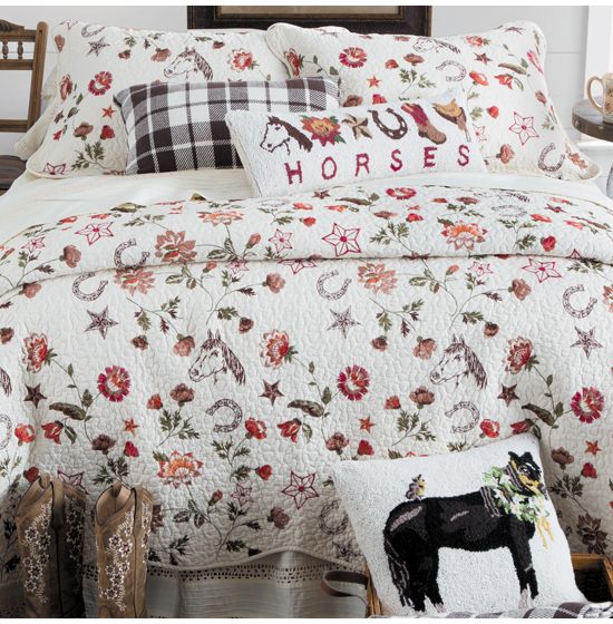 InterestPrint Active Horses Horse Pattern Coverlet Quilt for All Season Warm Lightweight Quilted Throw 40x50