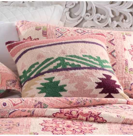 Pink aztec pillow deals
