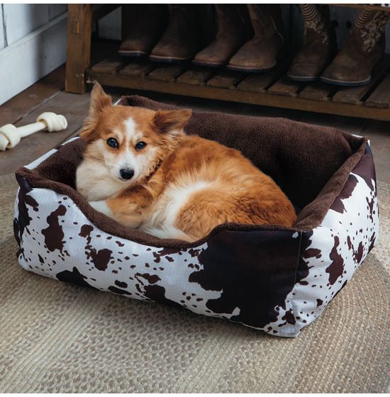 Rod s Exclusive Chocolate Sherpa Lined Cowhide Pet Bed
