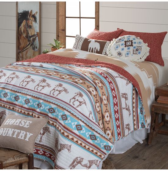 Cross Creek Horses Quilted Bedding Collection