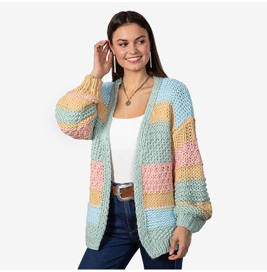 Cotton Candy Color Block Cardigan
