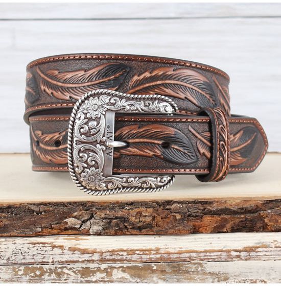 Ariat Feather Embossed Leather Belt