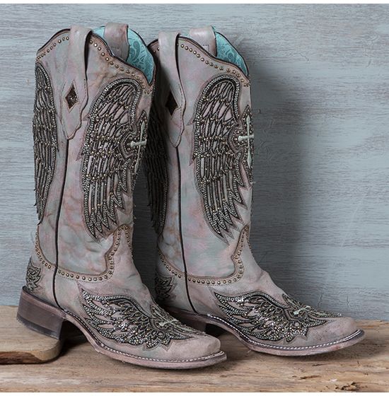 Corral Turquoise Cross and Wing Boots