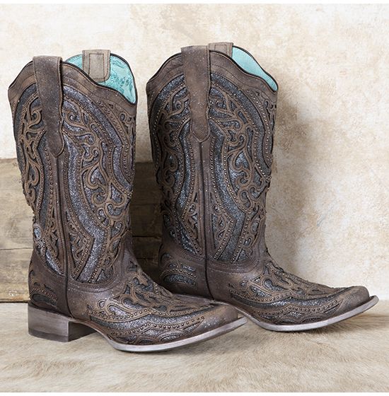 Corral Brown With Grey Inlay Boots