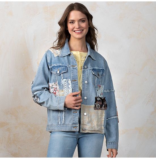 Country Grace Denim Patch Jacket