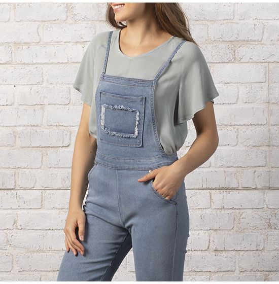 Country Grace Pocket Denim Overalls