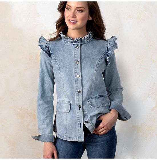 Country Grace Ruffled Denim Jacket