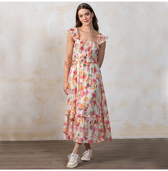 Country Grace Floral Tiered Dress
