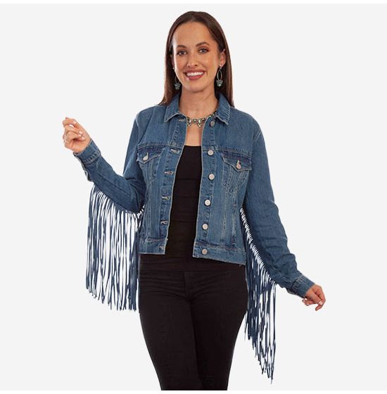 Scully Women's Denim Fringe Jacket