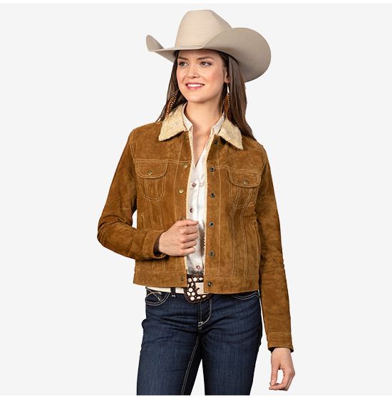 Scully Women's Cinnamon Suede Jean Jacket