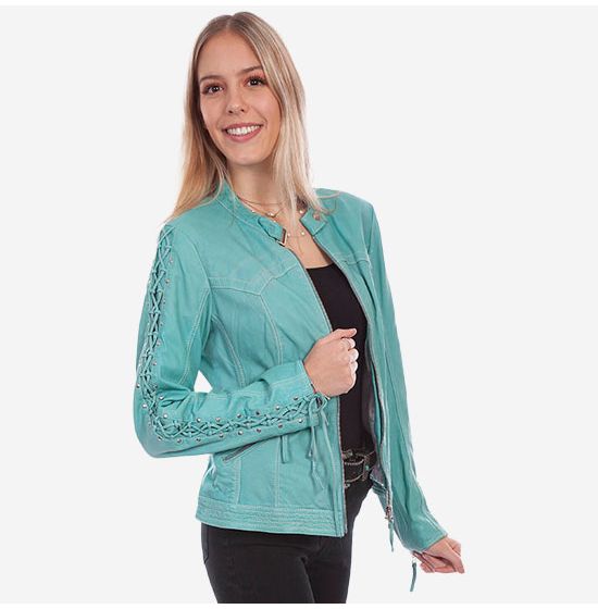 Scully Blue River Lace Leather Jacket