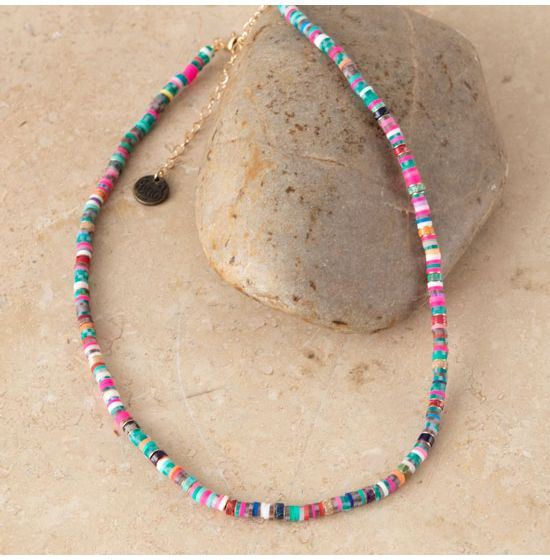 Pink Panache Rainbow Beaded Necklace