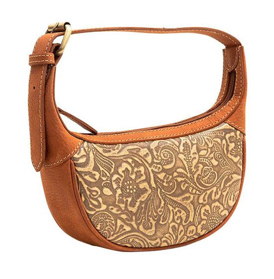 U-Turn Hand Tooled Floral Leather Bag