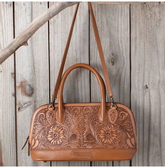 Westward Hand Tooled Leather Hand Bag