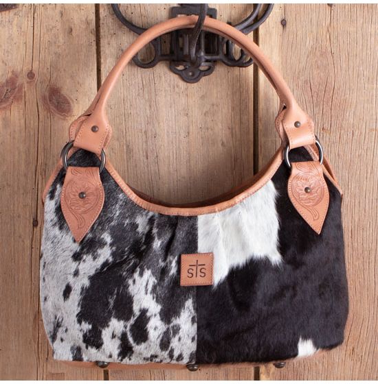 STS Cowhide Saddle Leather Purse - Women's Bags in Brown White Opaque |  Buckle