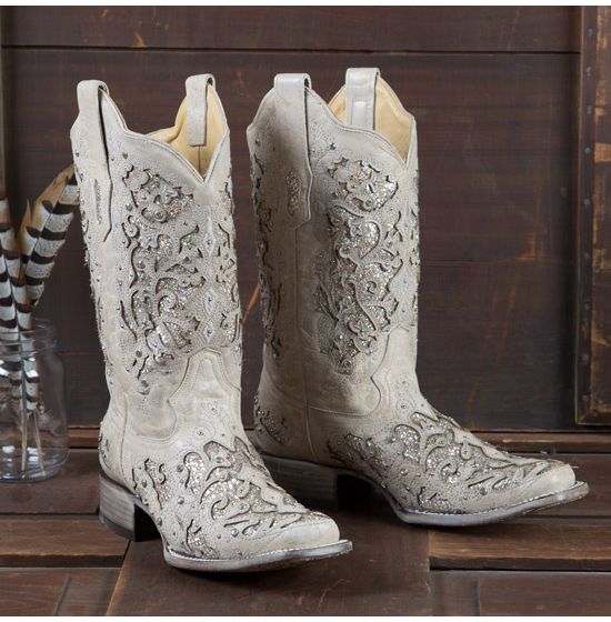 glitter inlay boots