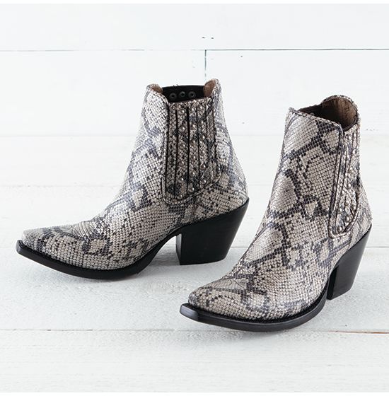 Ariat Black and White Snake Eclipse Booties