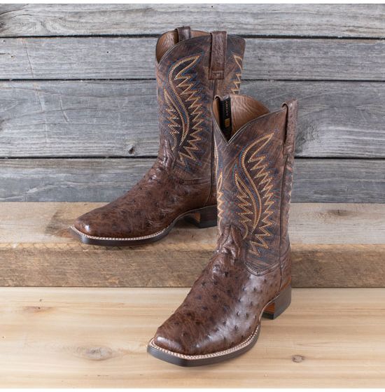 Ariat Gallup Mocha Full Quill Ostrich Boots