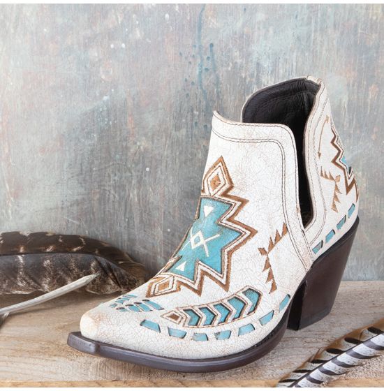 Ariat Crackled White Aztec Dixon Boots