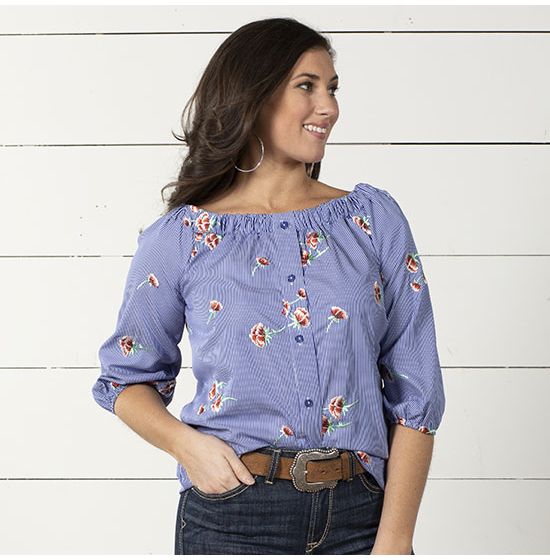 Spring Floral Weekend Navy Top