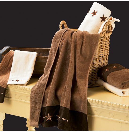 Embroidered Star Western Towel Set Red