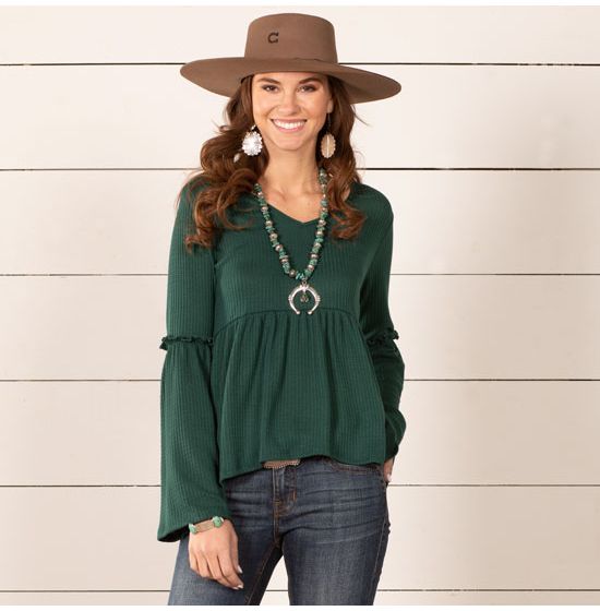 Carabella Hunter Green Top