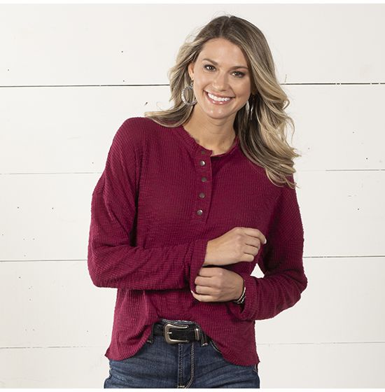 Wrangler Red Henley Top