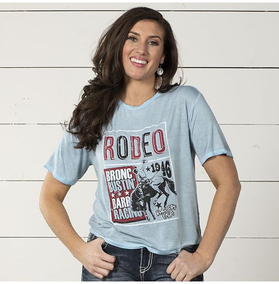 Rock & Roll Cowgirl Rodeo Buckin Tee Shirt