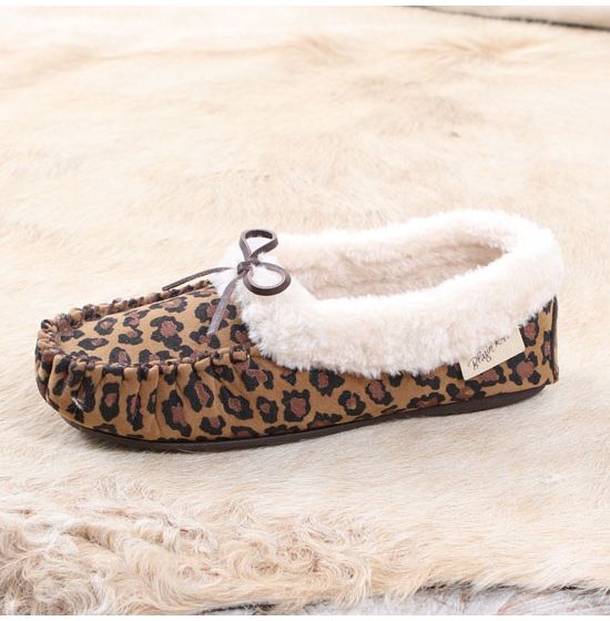 Cheetah moccasin slippers deals
