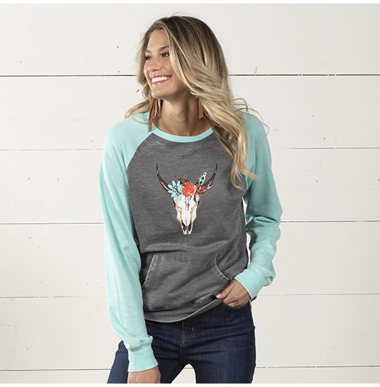 Roper Longhorn Burnout Sweatshirt