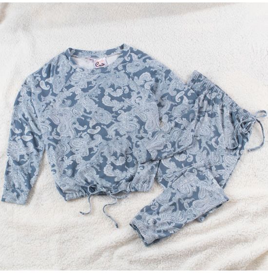 Daydreaming Long Paisley Loungewear Set