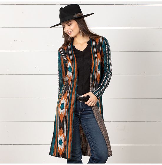 Rock & Roll Cowgirl Phoenix Aztec Cardigan - Cowgirl Delight