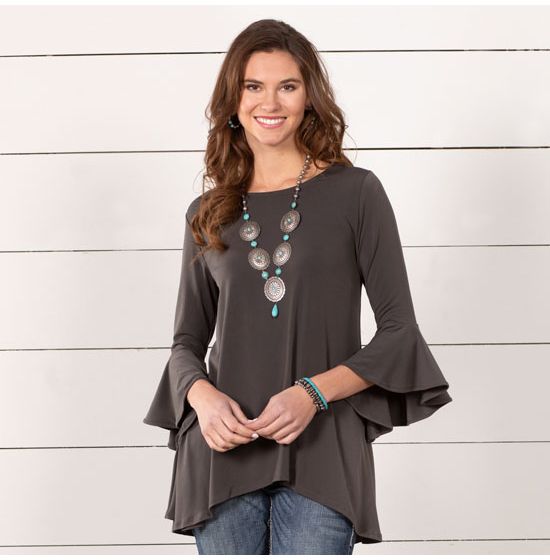 Panhandle Steel Bell Sleeve Top