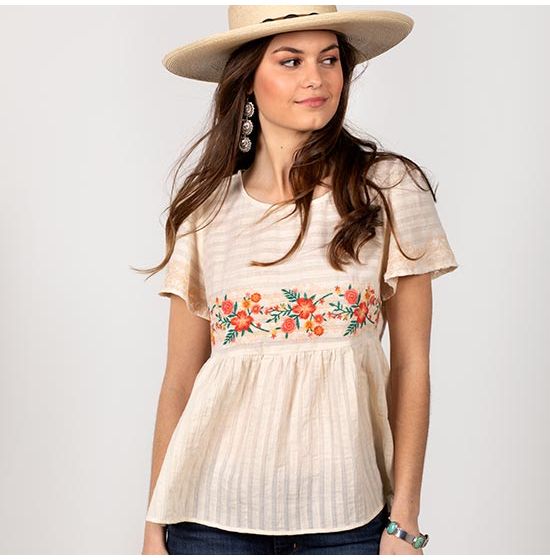 Wild Flowers And Embroidery Top