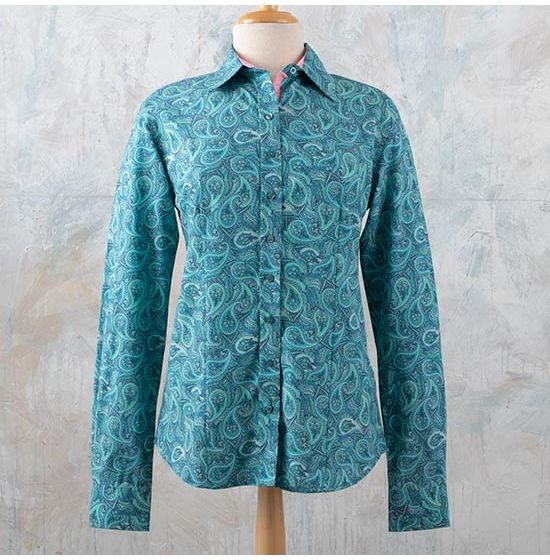 Teal Paisley Top