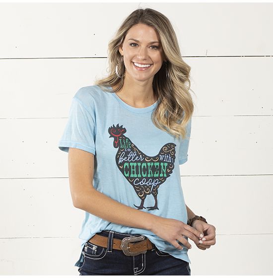 Chicken Coop Light Blue Tee Shirt