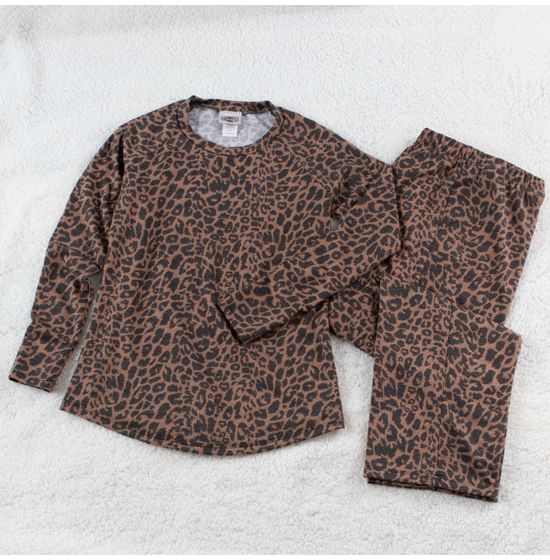 Welcome To The Wild Leopard Print Long Loungewear Set