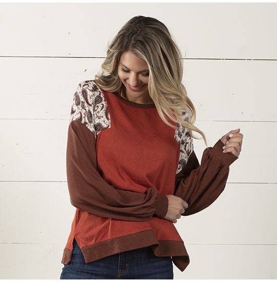 Paisley Crimson Valley Top