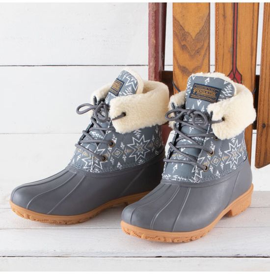 Pendleton Grey Plains Star Duck Boots