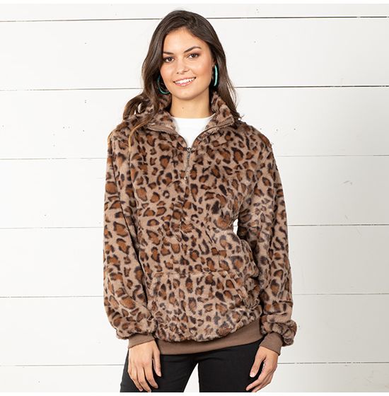 Untamed Leopard Sherpa Pullover