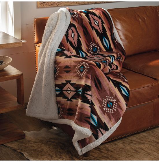 Desert Sunset Southwest Plush Throw Blanket