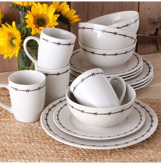 Barbwire 16 piece Dish Set