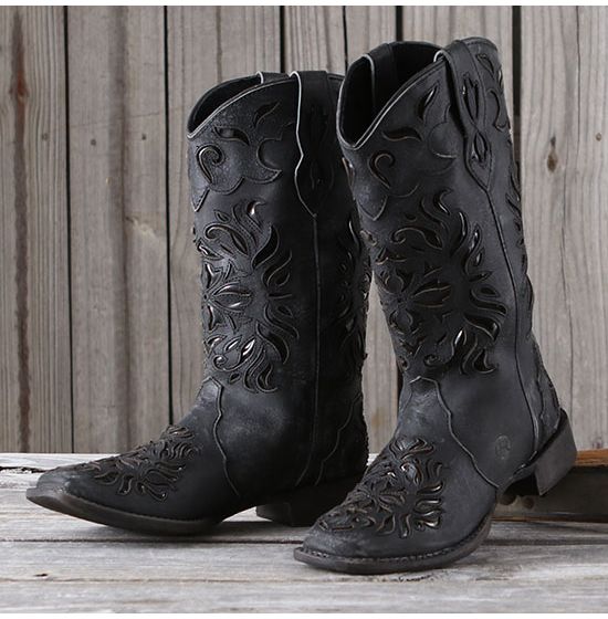Roper Belle II Black Underlay Boots