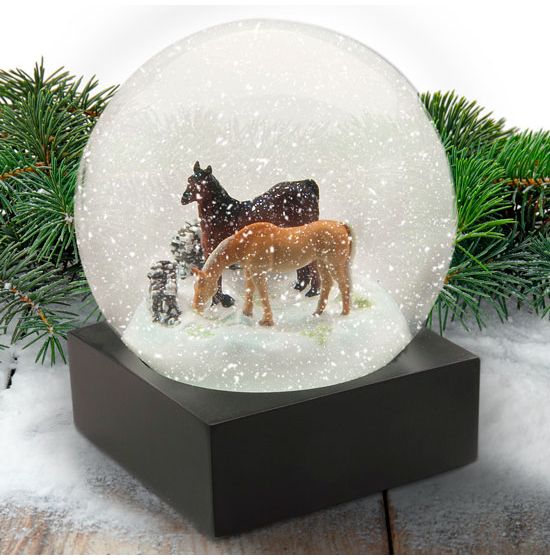 Horse shop snow globe