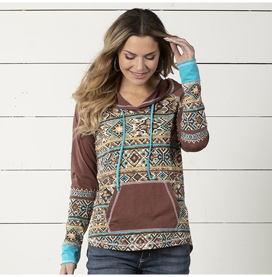 Panhandle Dodge City Aztec Hoodie - Cowgirl Delight